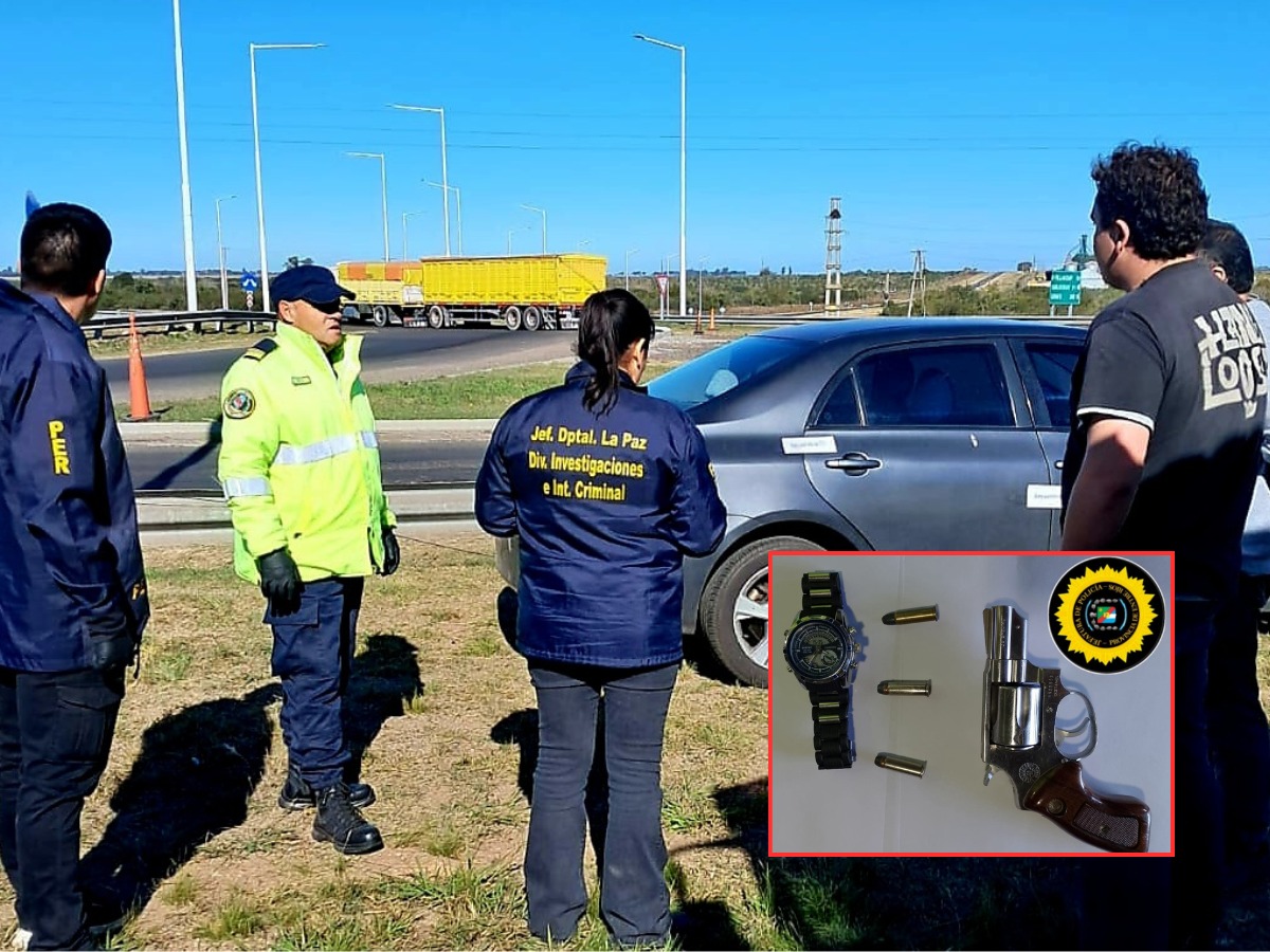 Allanaron un vehículo y secuestraron un arma tras un robo a mano armada en La Paz